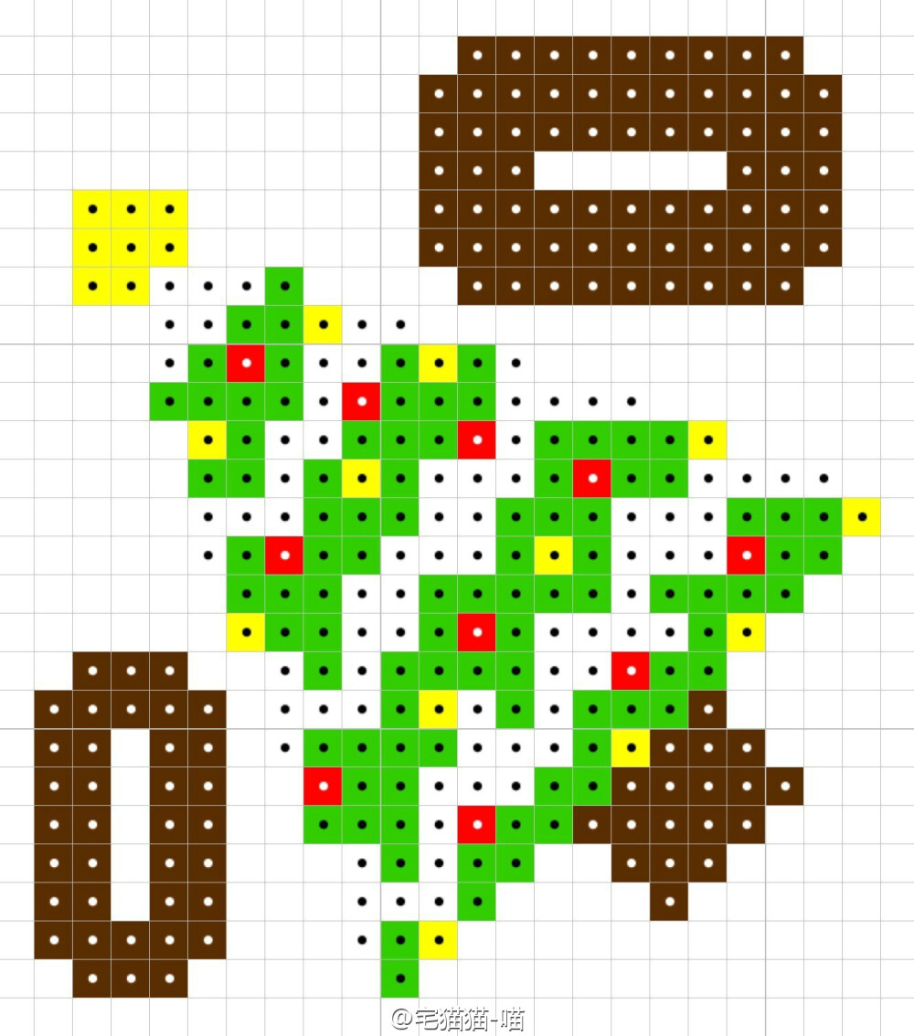圣诞像素拼豆图纸--强迫症使然，我又把喜欢的圣诞图点成统一风格了，感谢各路大神分享的原作，小女纸兴奋的拼了一堆堆～圣诞即将来临了，赶紧用豆豆造棵美美的圣诞树吧！