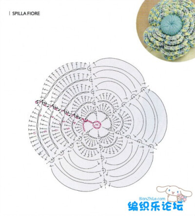 手工钩针花饰花样图解大全（一）-编织乐论坛