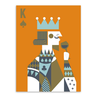  轻艺术 创意插画 国王 扑克 画芯海报 创意 北欧 简约 抽象 客厅 装饰画