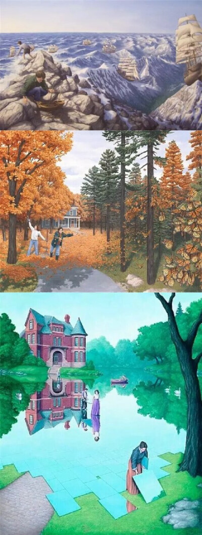 高能烧脑视错觉插画，看完脑细胞死一大片！（Rob Gonsalves）