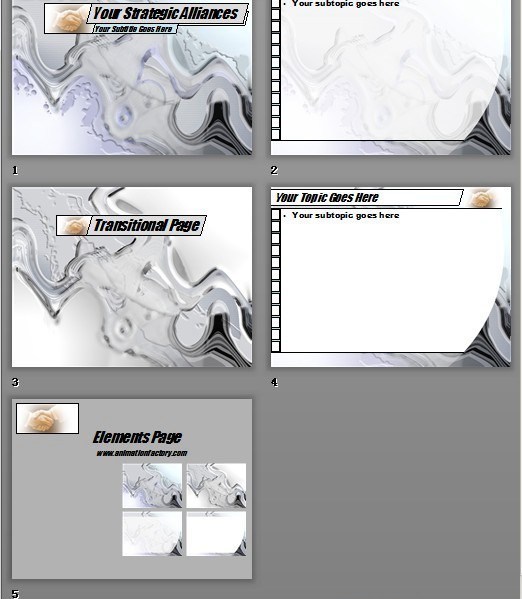 灰色战略联盟商务管理类PPT模板www.2ppt.cn