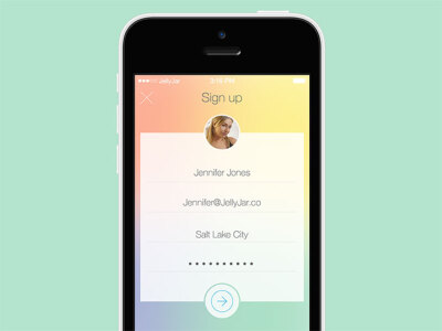 iPhone - Sign up现代网页注册和登录页面设计案例