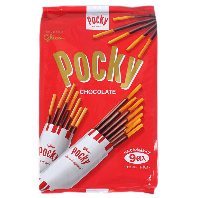 日本巧克力饼干 固力果 Pocky百奇巧克力饼干棒127g 年货家庭装