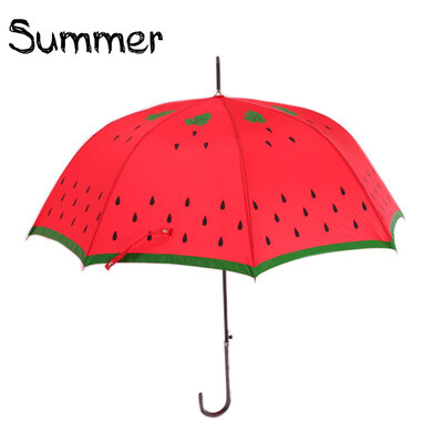 Summer 韩国红色可爱西瓜 草莓直柄 晴雨伞遮阳公主伞 防紫外线