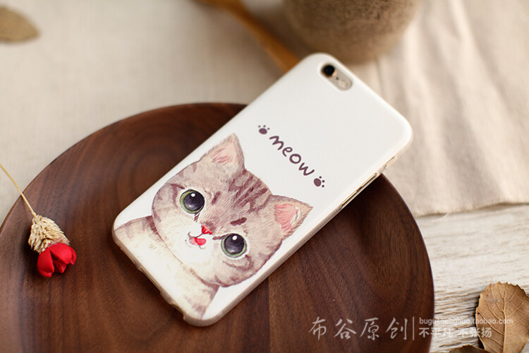 布谷 猫咪 苹果6卡通硅胶创意iphone6plus手机套小清新苹果5s壳