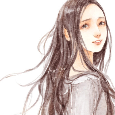 清新 女孩 插画家园Acer