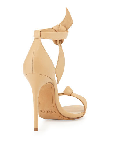 back of Alexandre Birman Bow-Tie Leather d'Orsay Sandal, Nude