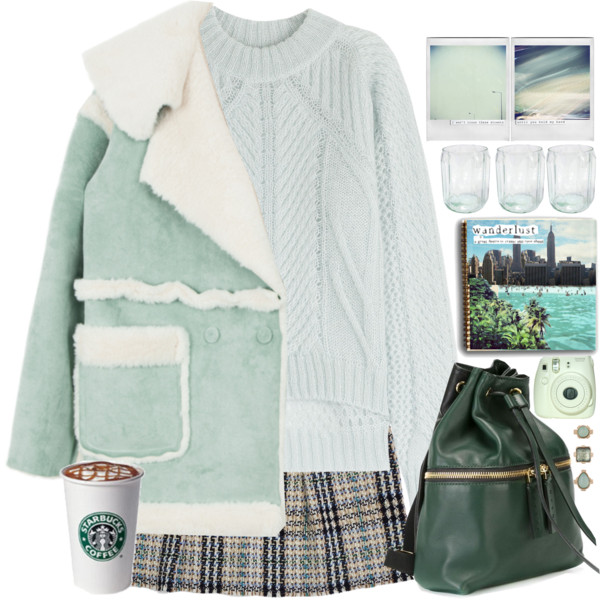 A fashion look from December 2015 featuring sweater pullover, bunny coat and burberry skirt. Browse and shop related looks.