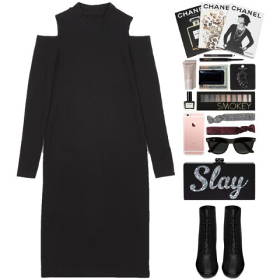 A fashion look from December 2015 featuring mid calf dresses, lace up bootie and black jewelry. Browse and shop related looks.