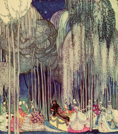 对安徒生童话诠释得最贴切的丹麦插图画家——Kay Nielsen。和大多数前卫艺术家一样Nielsen在他的那个年代没有得到认可，强烈的个人风格，冷峻锐利的线条、大胆突兀的色调、华丽浓重的气质与当时甜美的主旋律格格不入…