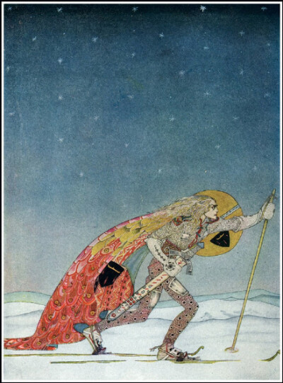 对安徒生童话诠释得最贴切的丹麦插图画家——Kay Nielsen。和大多数前卫艺术家一样Nielsen在他的那个年代没有得到认可，强烈的个人风格，冷峻锐利的线条、大胆突兀的色调、华丽浓重的气质与当时甜美的主旋律格格不入…