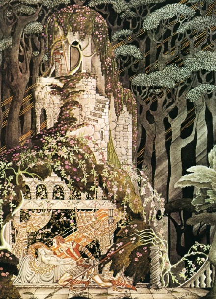 对安徒生童话诠释得最贴切的丹麦插图画家——Kay Nielsen。和大多数前卫艺术家一样Nielsen在他的那个年代没有得到认可，强烈的个人风格，冷峻锐利的线条、大胆突兀的色调、华丽浓重的气质与当时甜美的主旋律格格不入。在Nielsen去世后艺术成就得了评论家的欢心，得到追捧。