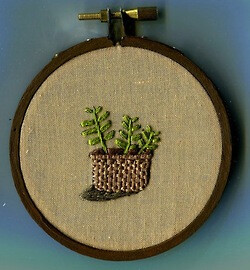 crafts green embroidery etsy plants handmade tagged succulents fiber art alaina varrone