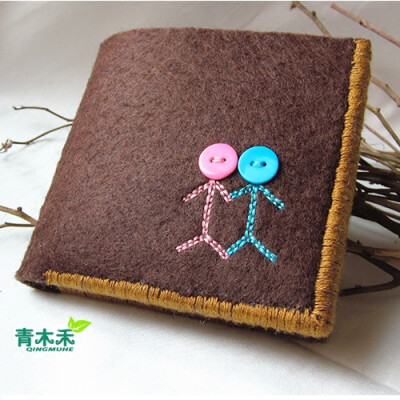 原创刺绣钱包，情侣