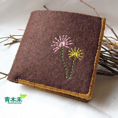 原创刺绣钱包，合欢花