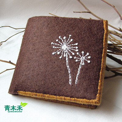 原创刺绣钱包 蒲公英