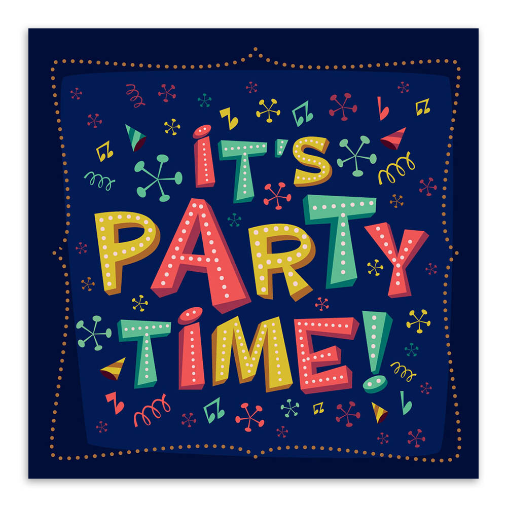 轻艺术图说英文派对海报画芯现代美式时尚活动酒店客厅装饰画