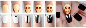 Tutorial: Doctor Who Nail Art - The Cute Silence by KayleighOC