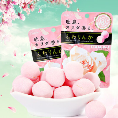 5袋包邮日本进口嘉娜宝Kracie神奇玫瑰花糖32g 口香糖果 零食品