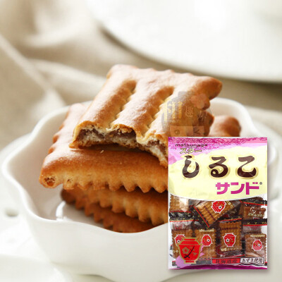 日本进口零食品 松永 北海道红豆馅夹心饼干香酥 大包装 230g 166