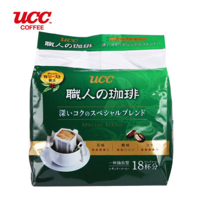 UCC/悠诗诗 日本进口滴滤式挂耳职人咖啡粉-深厚浓郁型126g 18杯