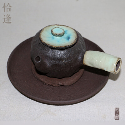 砂堂 日式干泡茶盘粗陶茶台 紫砂壶垫壶托 陶瓷茶托 壶承.恰逢-