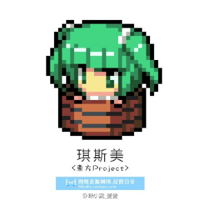 手工 perlerbeads pixelart 拼拼豆豆 东方Project