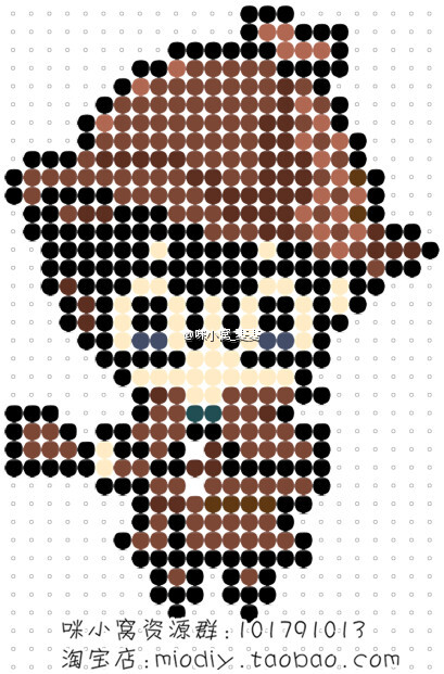 手工 perlerbeads pixelart 拼拼豆豆 柯南