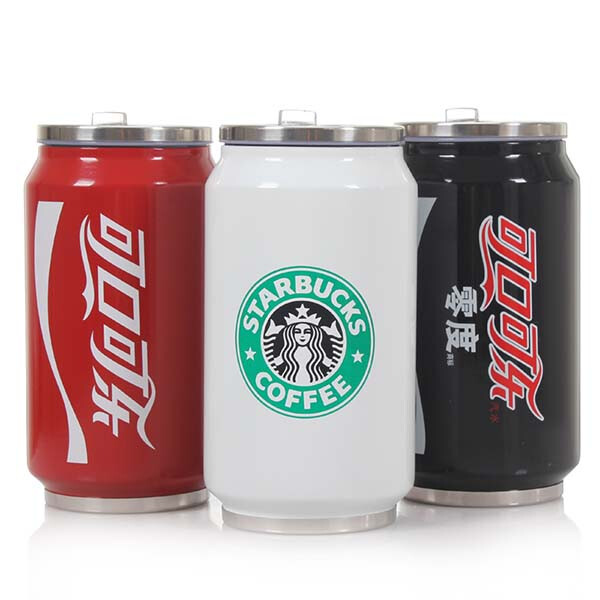 【易拉罐真空不锈钢保温杯】这款足以以假乱真的易拉罐保温杯，超微波镀铜层保温保冷更强效；食品级304不锈钢安全材质，使用放心，经过打磨抛光处理，使杯口厚实圆润；杯身采用国内外先进喷漆工艺，颜色艳丽有质感，经久耐用不掉漆。￥37