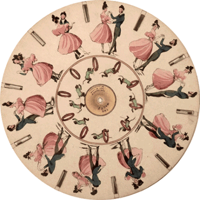 1832年，比利时的物理学家Joseph Plateau根据视觉滞留原理，发明了可以呈现动态图像的装置“Phenakistoscope（费纳奇镜）”，这是被认为动画的最早雏形。丨图片由波士顿艺术家Richard Balzer和洛杉矶的动画设计师Bra…