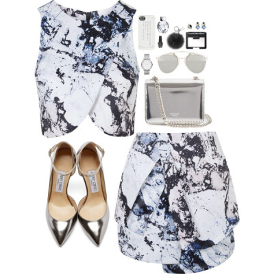 A fashion look from January 2016 featuring wrap top, mini skirt and ankle strap pumps. Browse and shop related looks.