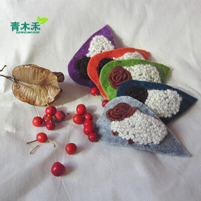 刺绣绵羊发夹，咩咩~~~~~