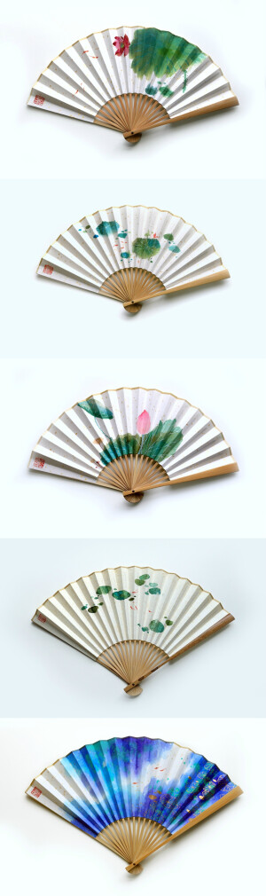 折扇画面：莲音。 作者：@鹿荷HE