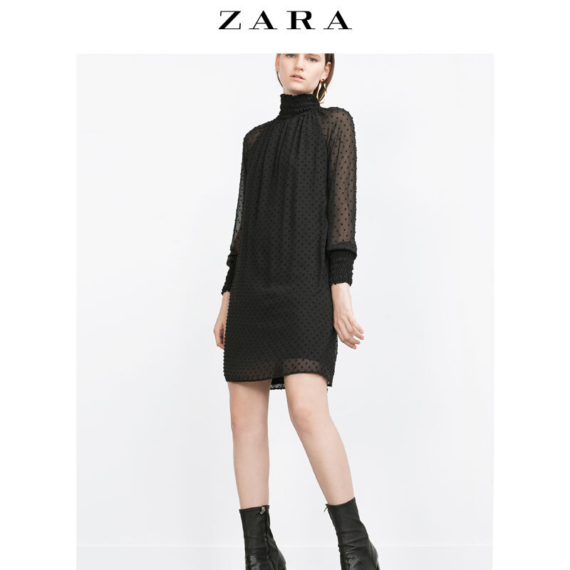 【去专柜试了 美美美！】ZARA 女装 圆点薄纱连衣裙 02097204800