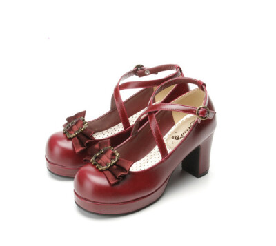 Sweet cute lolita bowknot heels