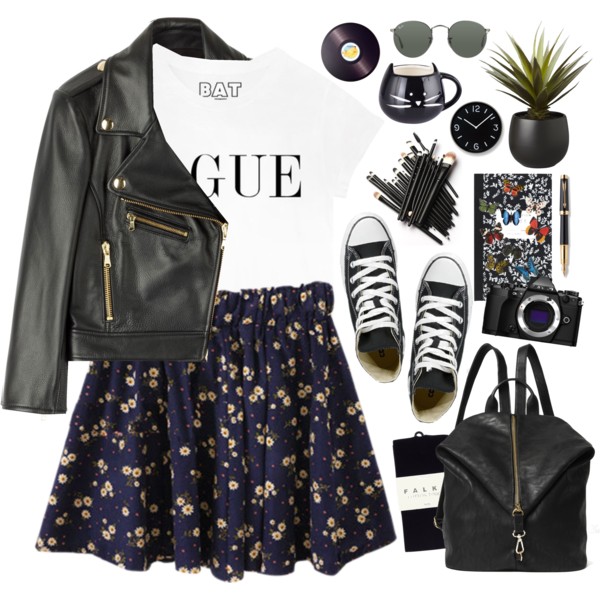 #personalstyle #beoriginal #rock #edgy #leatherjacket #floralprint #converse #BackToSchool #coolforschool #graphictee #Dark Have a nice weekend! ♥ @polyvore @polyvore-editorial