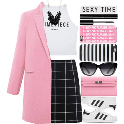 A fashion look from January 2016 featuring white crop top, wool coat and short skirts. Browse and shop related looks.