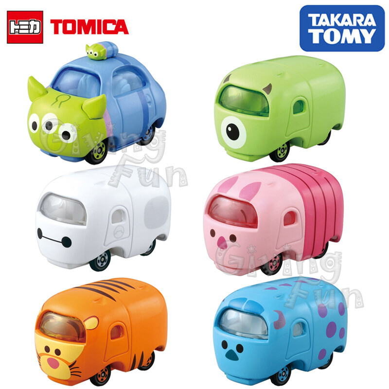 TAKARA TOMY迪士尼 三眼怪 大眼仔毛怪 大白 小猪皮杰 跳跳虎小车