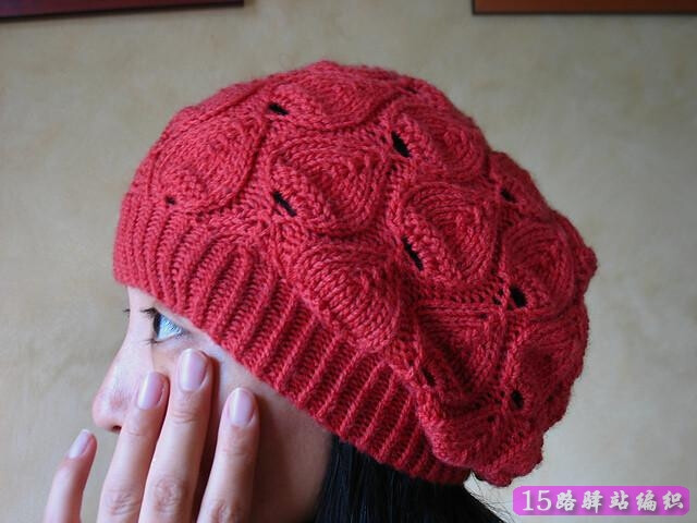 韩版女毛线帽子的织法，花式的帽顶|棒针编织图解 - 15路驿站
