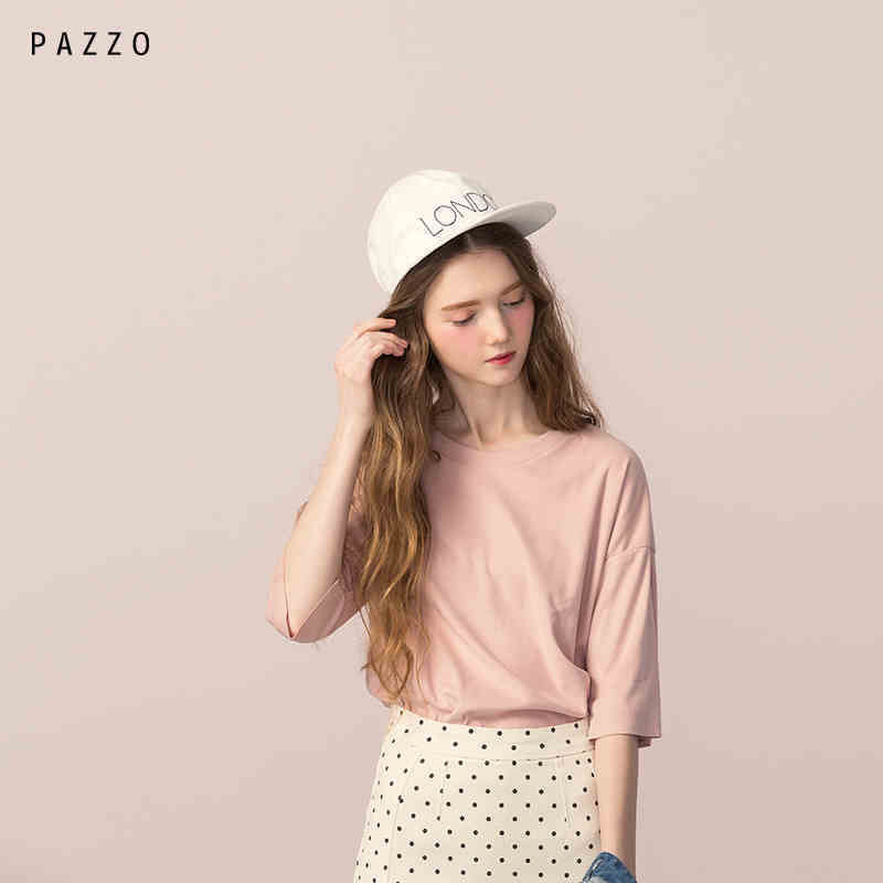 │PAZZO│SWEET P40002698 MIT 经典麂皮七分袖上衣