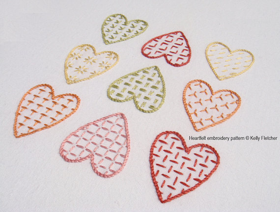 Heartfelt hand embroidery patter