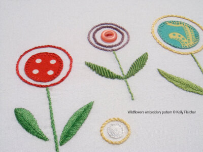 Wildflowers hand embroidery pattern