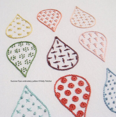 Summer Rain hand embroidery pattern