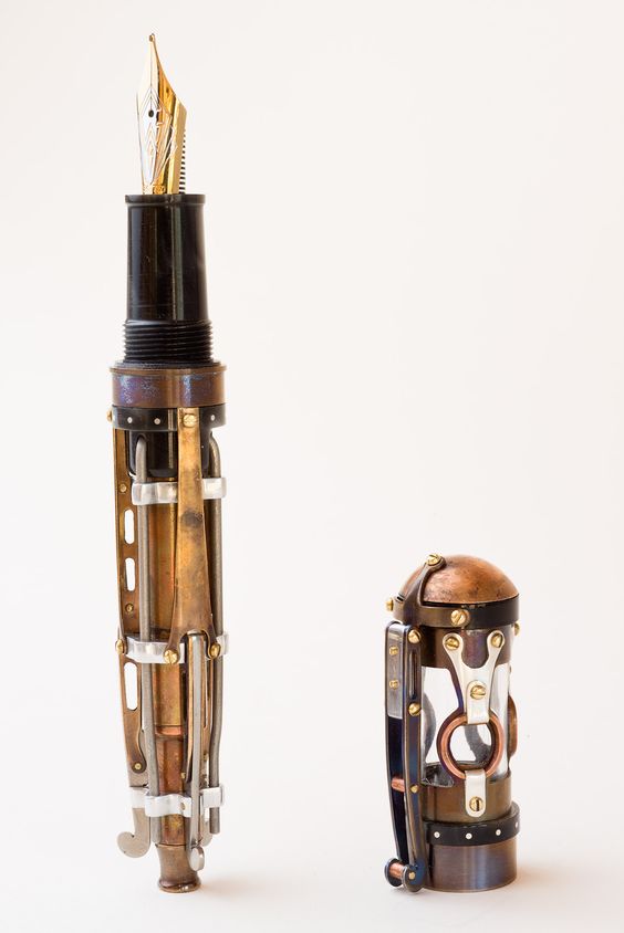 Hand-crafted steampunk fountain pen by Brian Gisi: