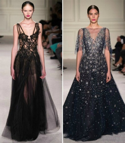 Marchesa SS 2016｜从来不让人失望的Marchesa，飞鸟以及在午夜盛开的花朵是新季的主题。从经典奢华的黑色到浪漫晕染的渐变，每一套都似乎是艺术佳品，仙气逼人！