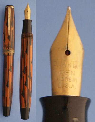 Parker duofold ebonite vintage fountain pen: