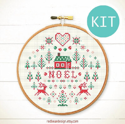 DIY Christmas cross stitch KIT - Noel Christmas - Xmas christmas trees deers Love Heart Sweet Home gift idea christmas gift xmas decoration