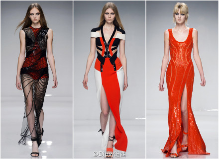 Atelier Versace S/S 2016 Haute Couture｜万年不变的单边高开叉，满眼满屏全是腿.......