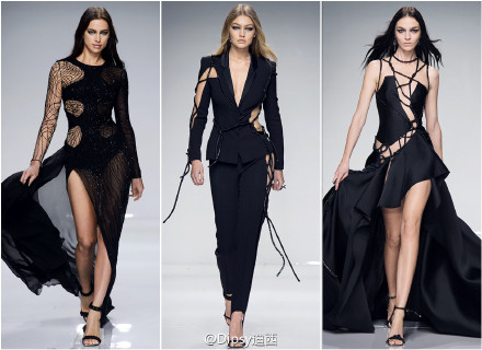 Atelier Versace S/S 2016 Haute Couture｜万年不变的单边高开叉，满眼满屏全是腿.......