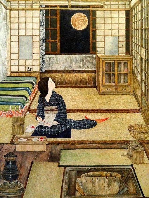 日本插画师辻川奈美的小清新女生田园生活类插画